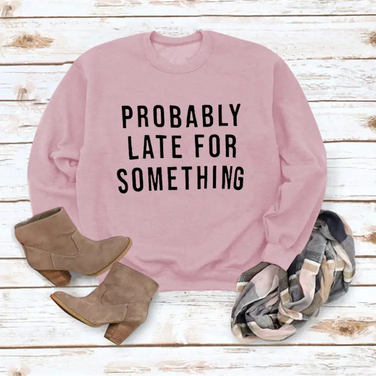 Women's Blue Printed Sweatshirt Long Sleeve Loose Fit Casual Wear