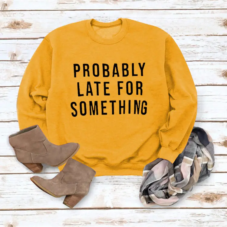 Women's Blue Printed Sweatshirt Long Sleeve Loose Fit Casual Wear