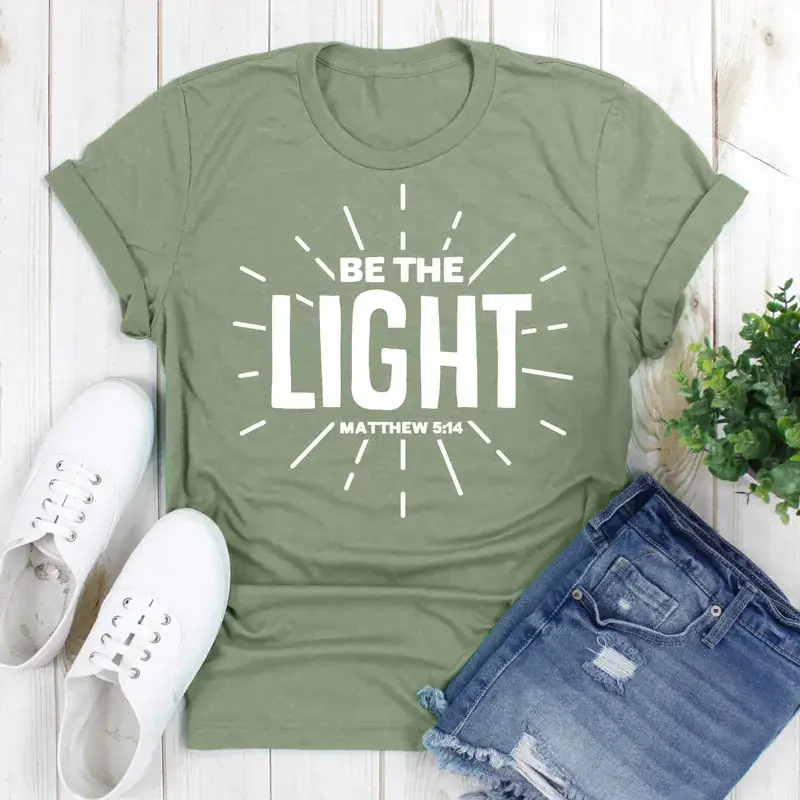 Be The Light T-Shirt for Men Women Black Graphic - Image 7
