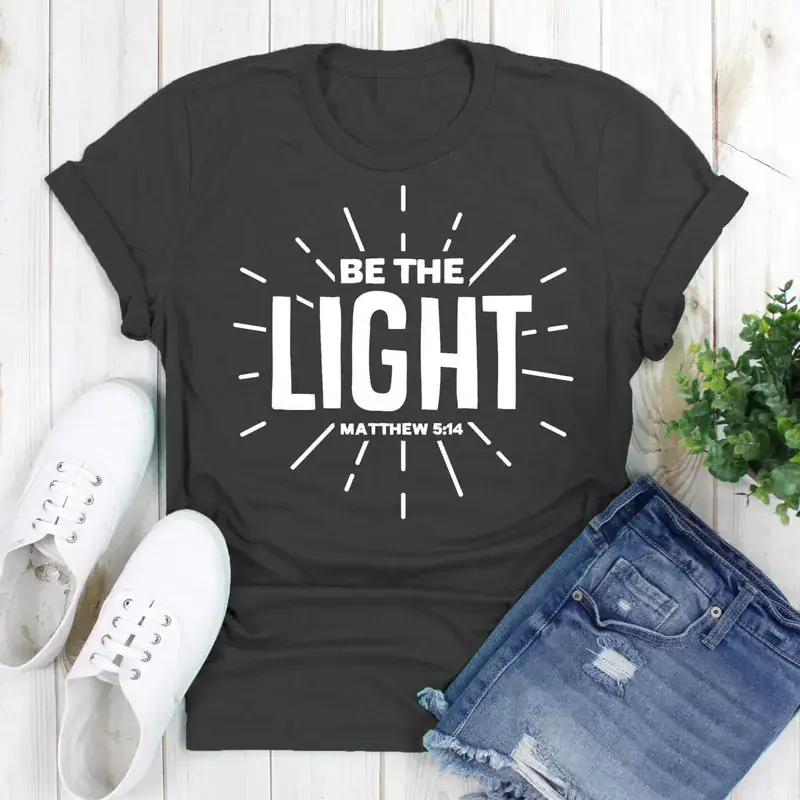 Be The Light T-Shirt for Men Women Black Graphic - Image 2