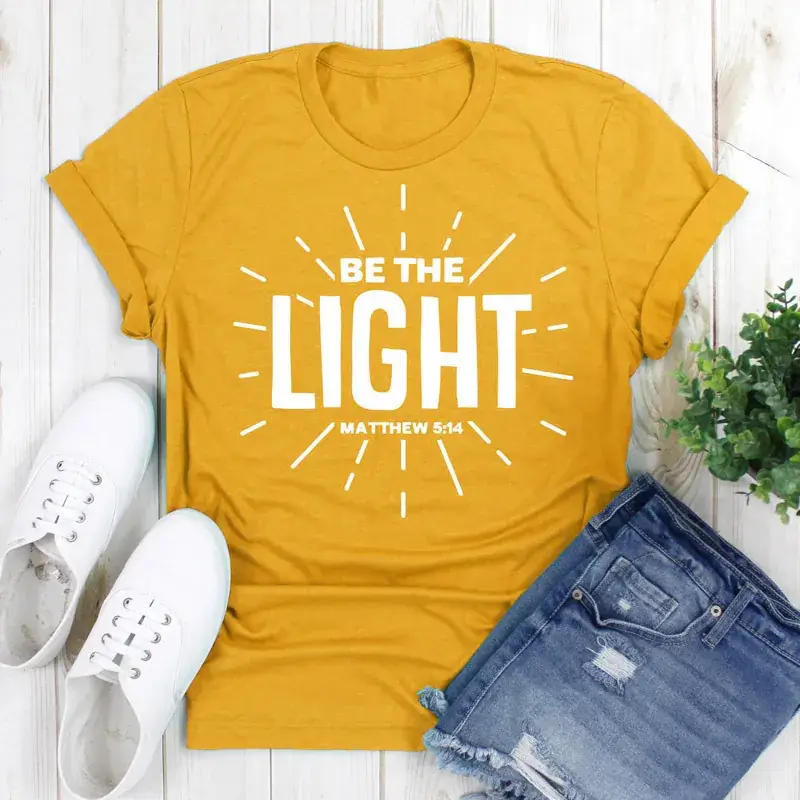 Be The Light T-Shirt for Men Women Black Graphic - Image 5
