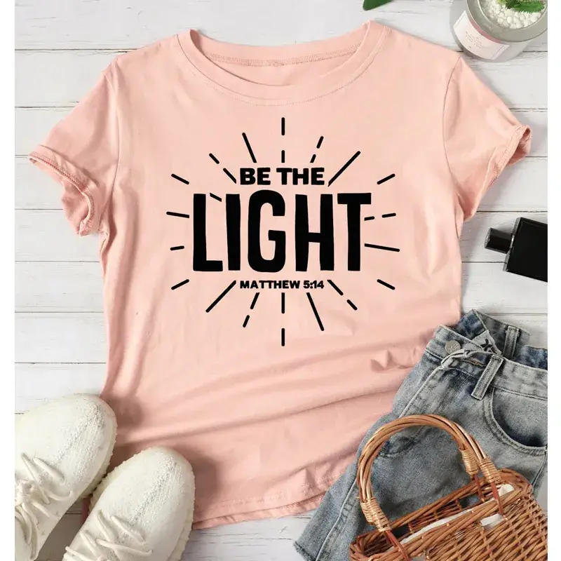Be The Light T-Shirt for Men Women Black Graphic - Image 6