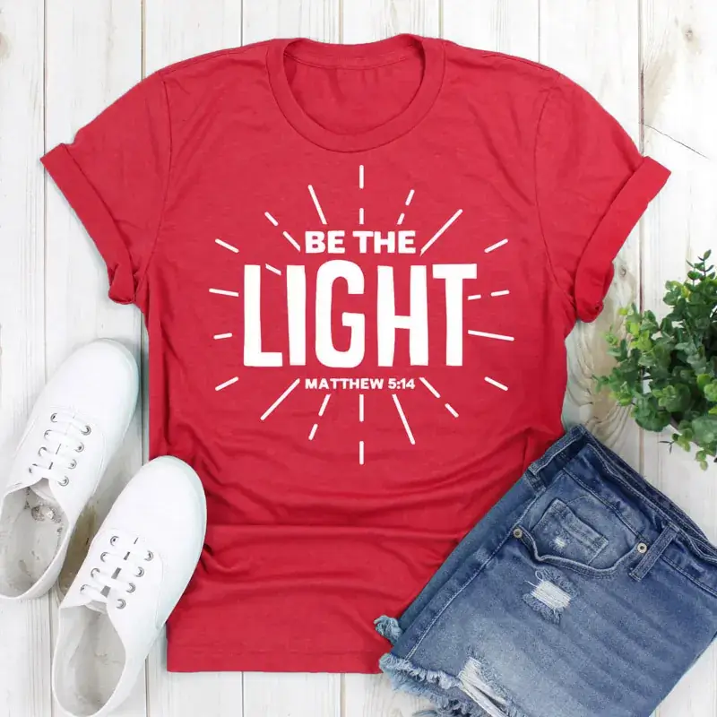 Be The Light T-Shirt for Men Women Black Graphic - Image 8