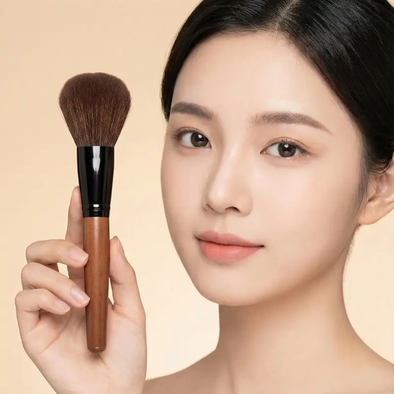 New 9 Wooden Makeup Brushes for Beginners - Image 8