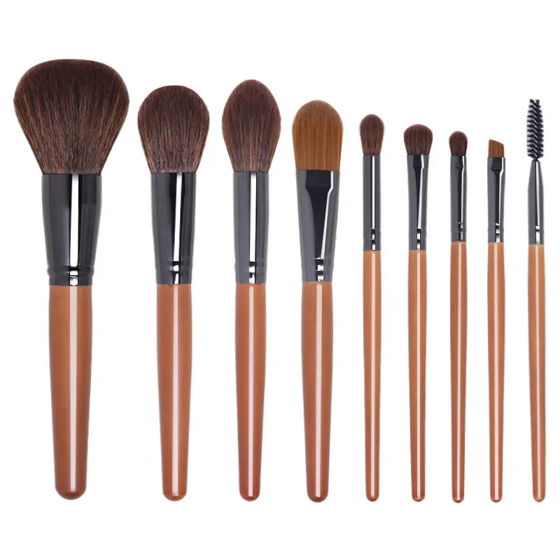 New 9 Wooden Makeup Brushes for Beginners - Image 9