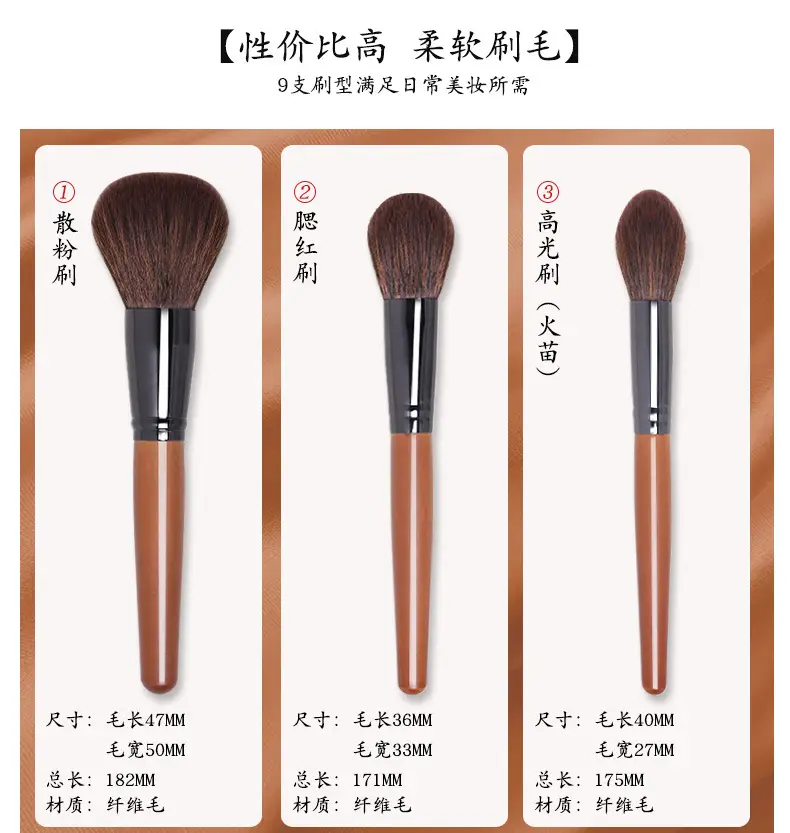New 9 Wooden Makeup Brushes for Beginners β feature 12
