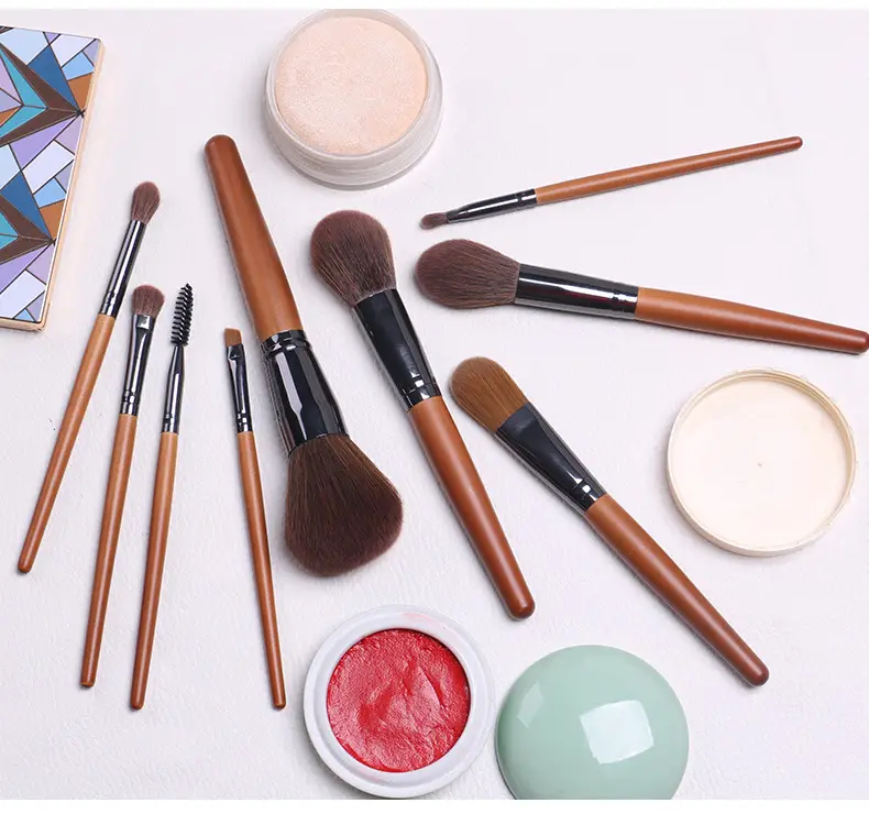 New 9 Wooden Makeup Brushes for Beginners β feature 17