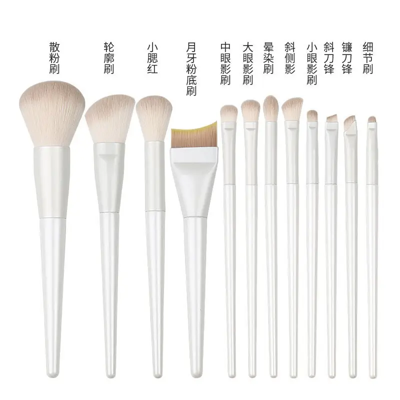 New 9 Wooden Makeup Brushes for Beginners