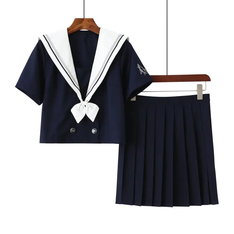Deep Blue Japanese Style School Uniform Suit for Girls