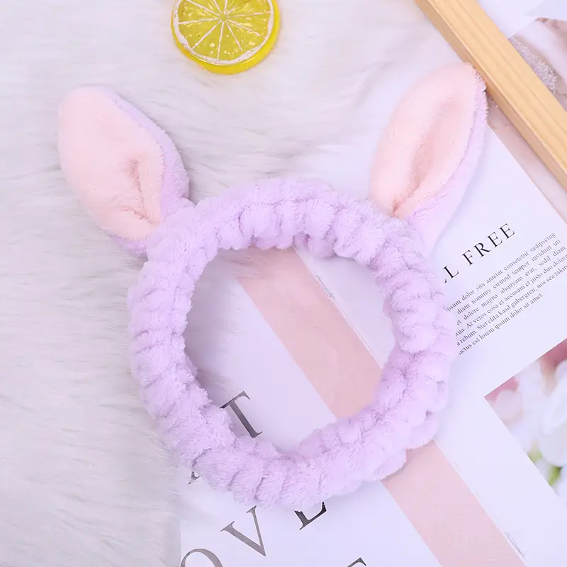 2022 Cute Rabbit Ears Face Wash Hair Bands for Girls - Image 6