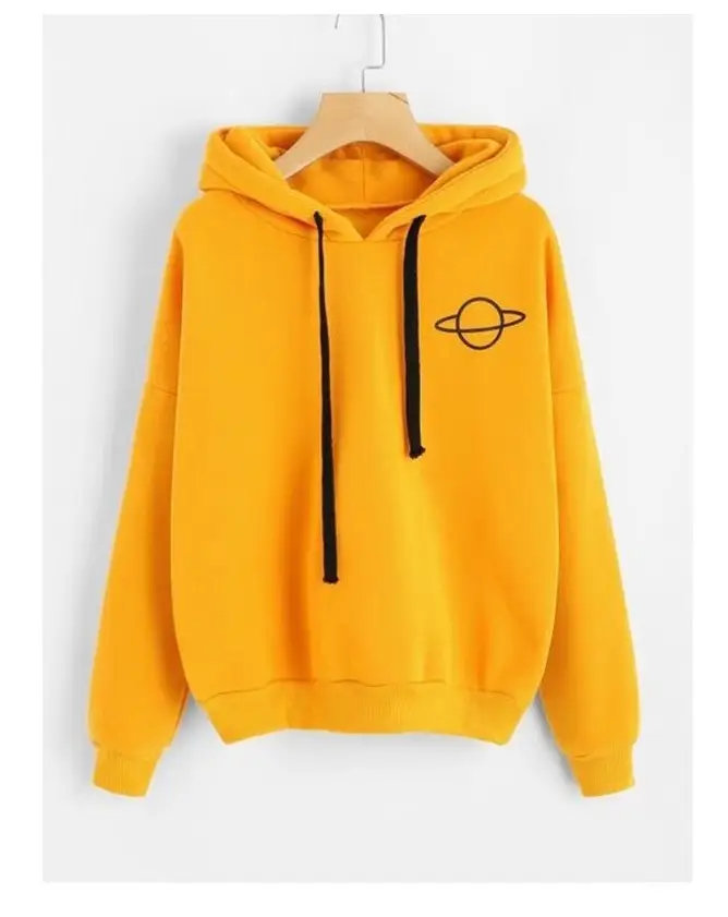 Pink Printed Hooded Sweatshirt for Women