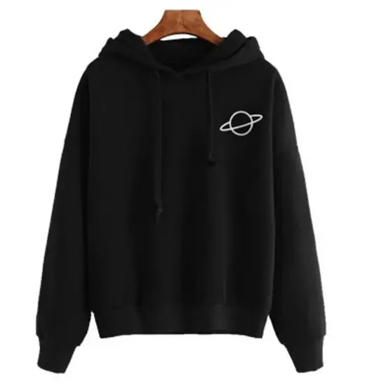 Pink Printed Hooded Sweatshirt for Women