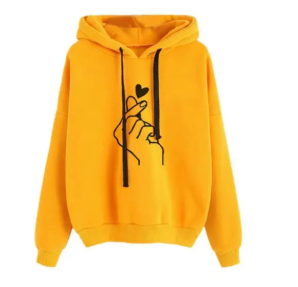 Pink Printed Hooded Sweatshirt for Women