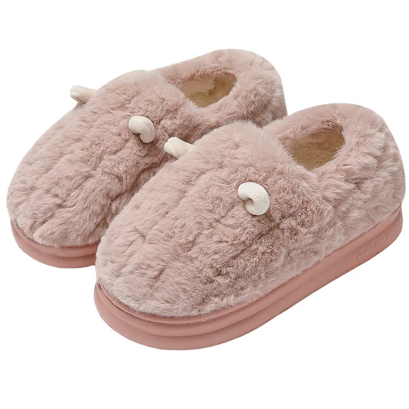 Women's Winter Plush Warm Cotton Slippers with Heel Cover, Cute Indoor Home Slippers for Women and Men Wholesale - Image 10