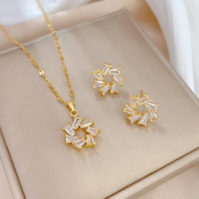 Luxury Zircon Heart Earrings & Necklace Set — feature 19