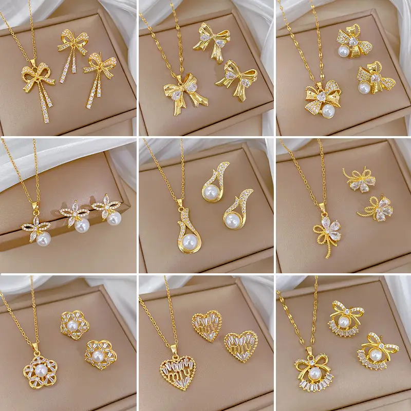Luxury Zircon Heart Earrings & Necklace Set — feature 5