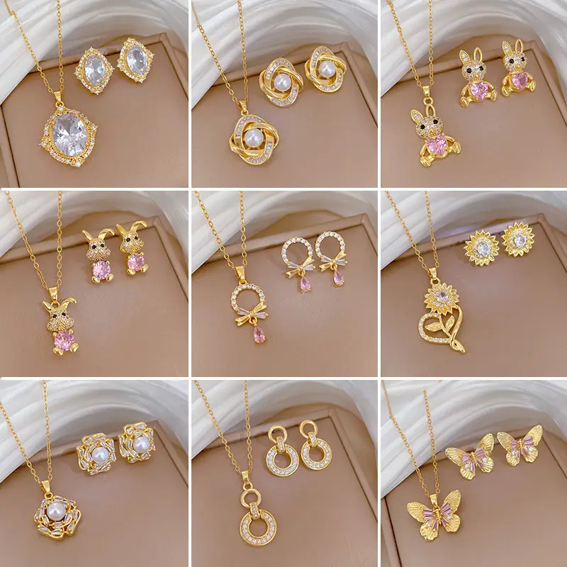 Luxury Zircon Heart Earrings & Necklace Set — feature 6