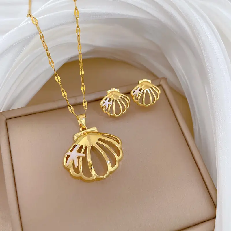 Luxury Zircon Heart Earrings & Necklace Set
