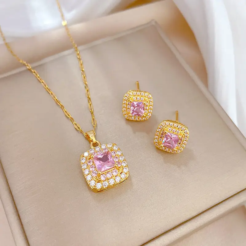 Luxury Zircon Heart Earrings & Necklace Set — feature 16