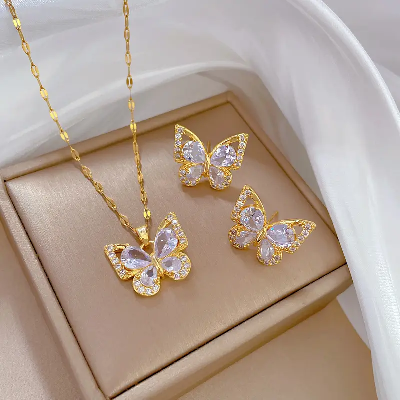 Luxury Zircon Heart Earrings & Necklace Set — feature 20