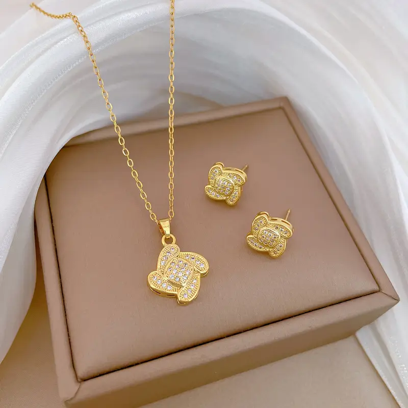 Luxury Zircon Heart Earrings & Necklace Set — feature 9