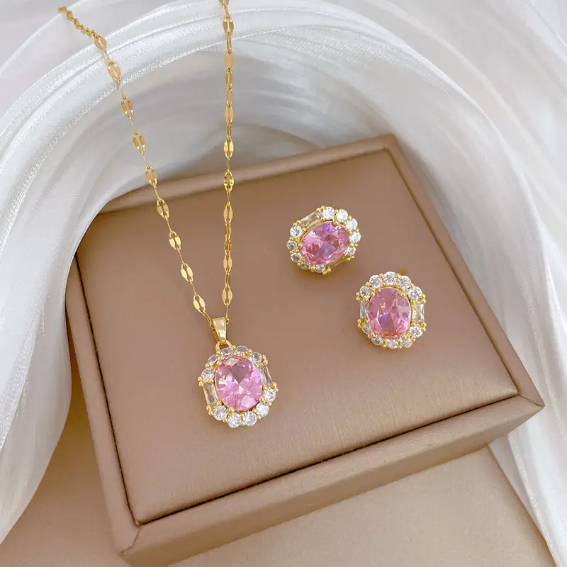 Luxury Zircon Heart Earrings & Necklace Set — feature 11