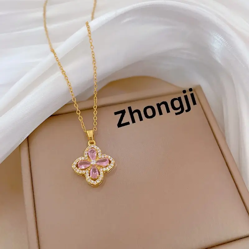 Luxury Zircon Heart Earrings & Necklace Set