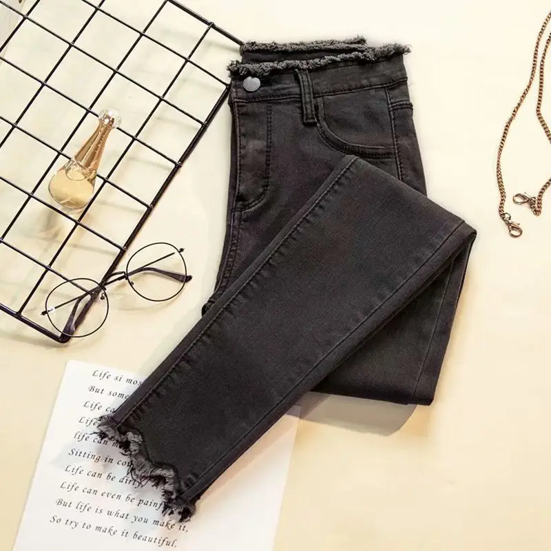 Korean-style Chubby Jeans Women High Waist Large - Image 4