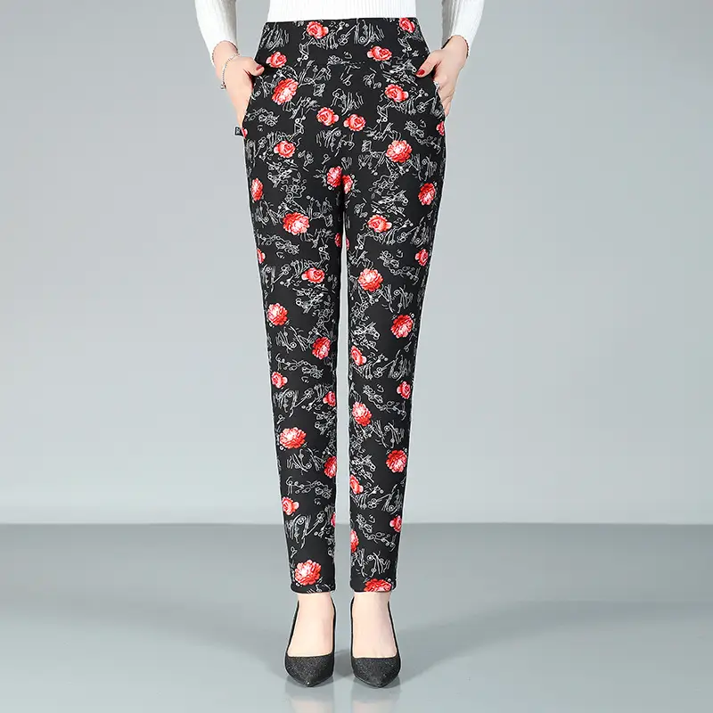 Winter Warm Camel Wool Cotton Pants for Women - Image 15