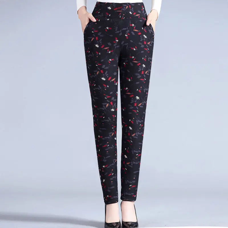 Winter Warm Camel Wool Cotton Pants for Women - Image 12