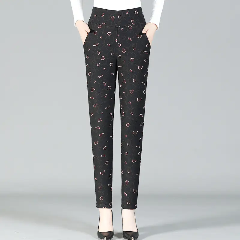 Winter Warm Camel Wool Cotton Pants for Women - Image 2