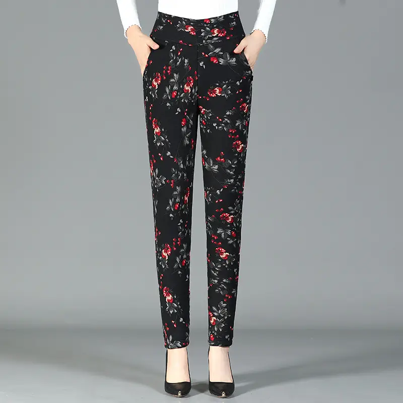 Winter Warm Camel Wool Cotton Pants for Women - Image 3