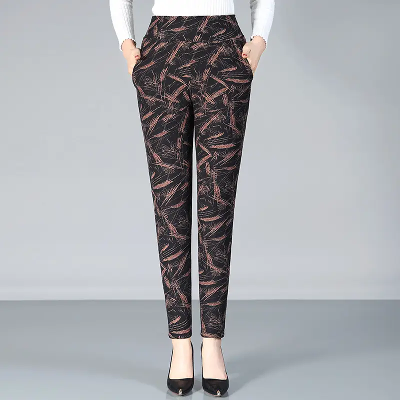 Winter Warm Camel Wool Cotton Pants for Women - Image 5
