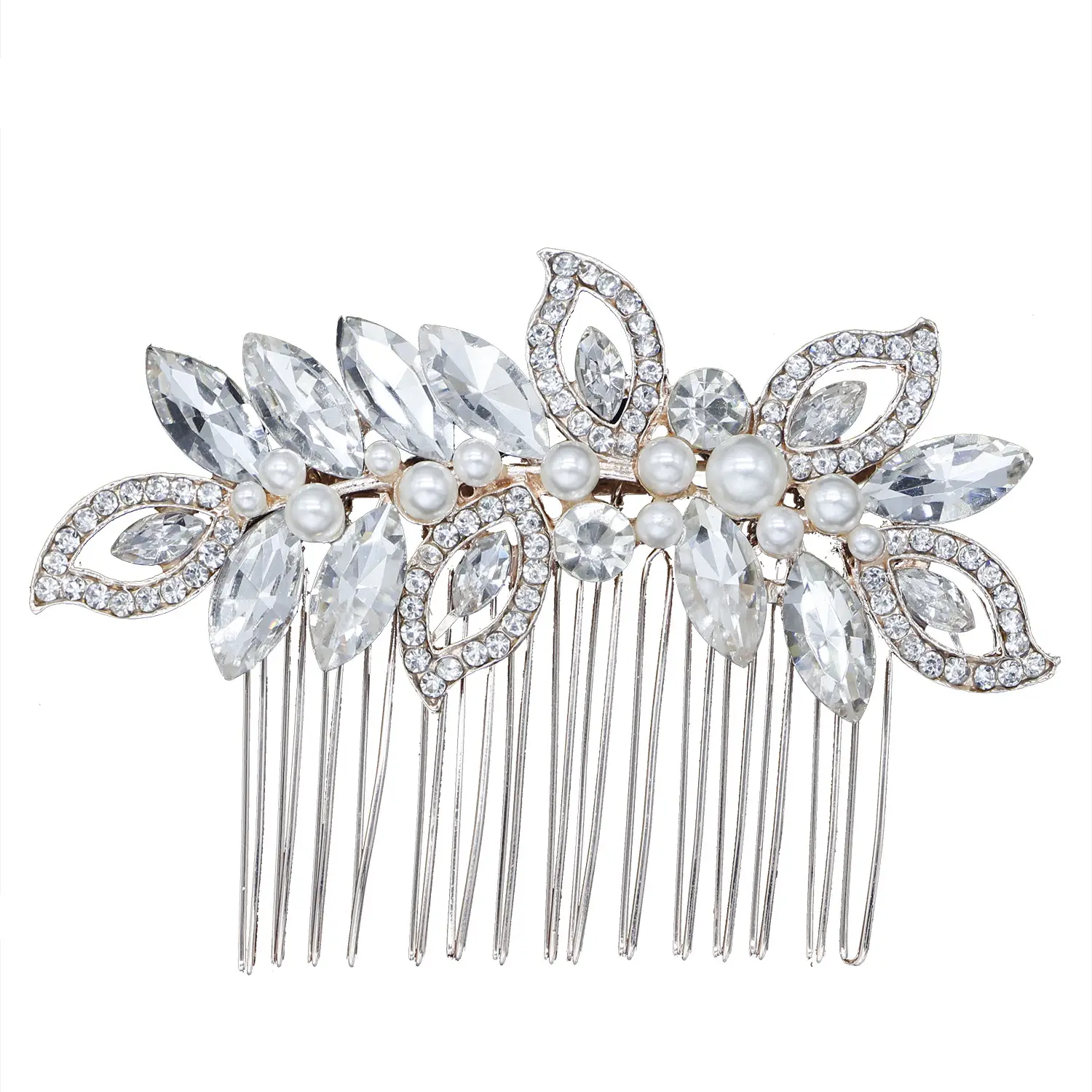 Europe & US Cross Border Alloy Gold Rhinestone Hair Comb - Image 8