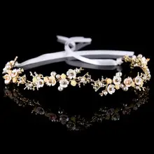 Crystal Beaded Fairy Photo Headband White Wedding Dress Accessory — feature 11