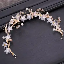 Crystal Beaded Fairy Photo Headband White Wedding Dress Accessory — feature 3