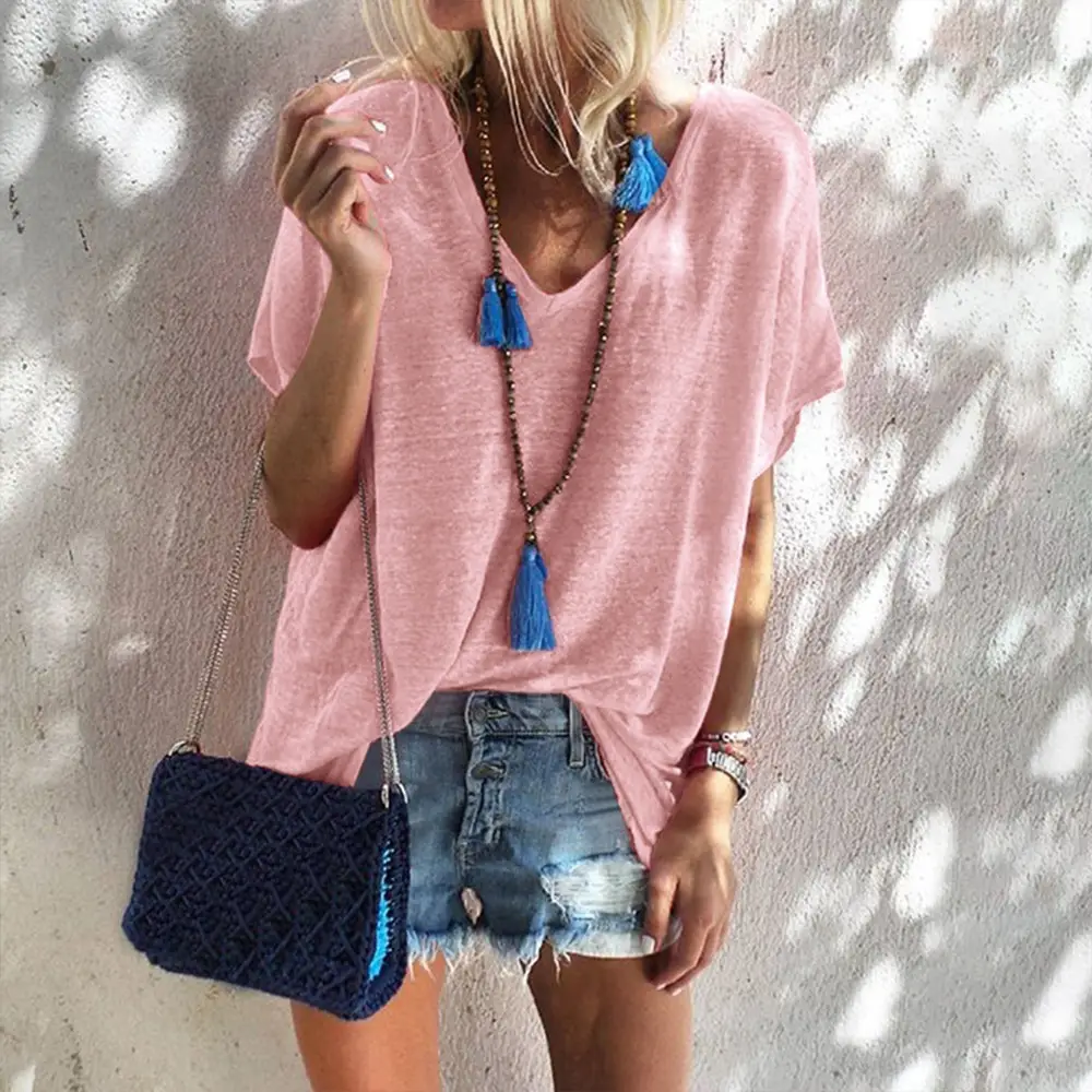 Women's V Neck Loose T-Shirt Summer 2025 — feature 13