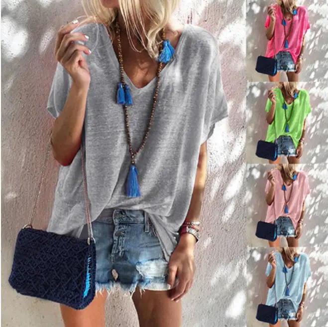 Women's V Neck Loose T-Shirt Summer 2025 — feature 5