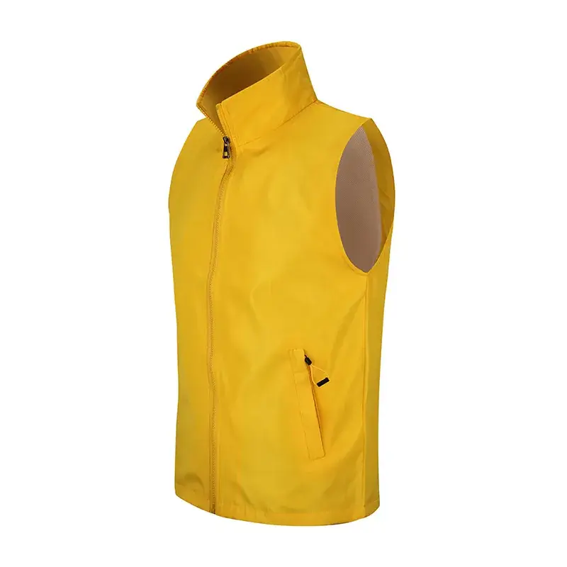 Yellow Sleeve Vest with Logo Print for Volunteers