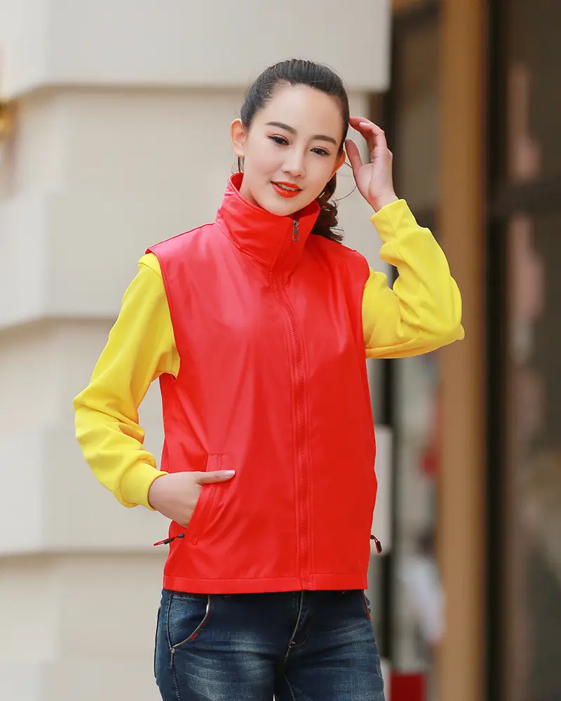 Yellow Sleeve Vest with Logo Print for Volunteers — feature 5