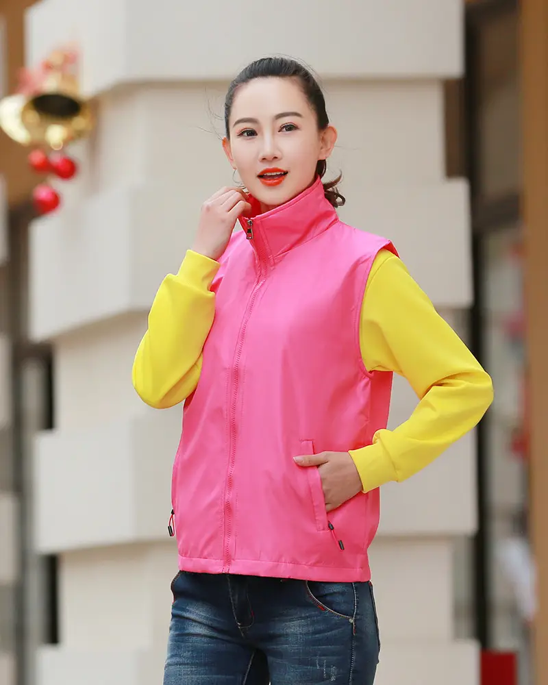 Yellow Sleeve Vest with Logo Print for Volunteers — feature 8