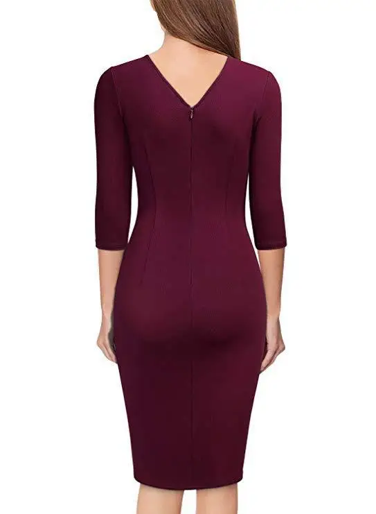 Red V-Neck Bodycon Dress for Women 2023 — feature 12