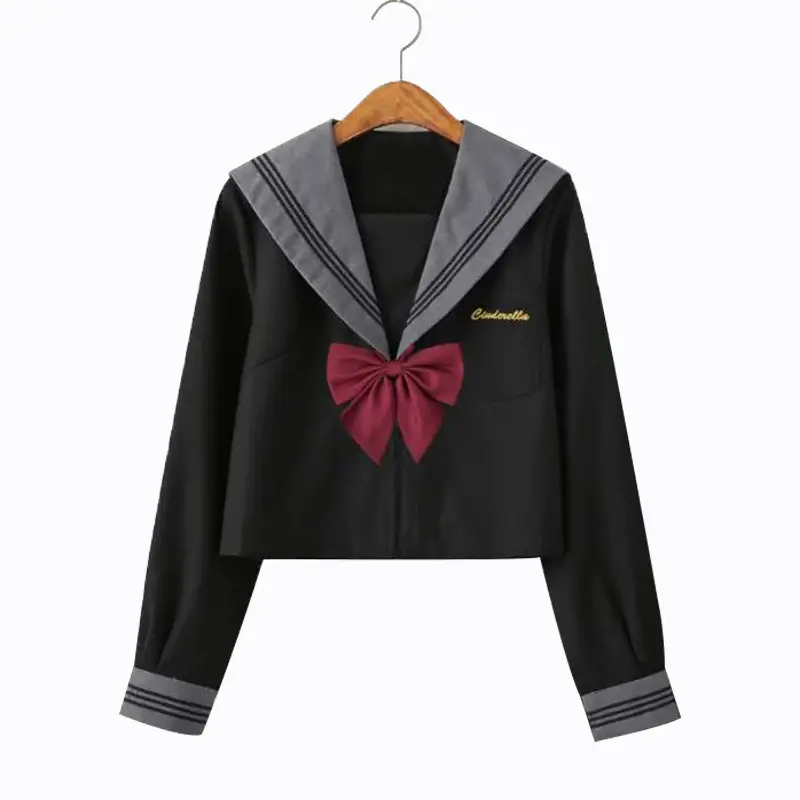 Black Pleated Sailor Skirt for Girls School College