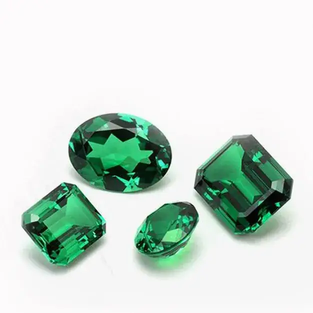Natural Color Zambian Dark Green Emerald Bare Stone Cultivated Synthetic Gem