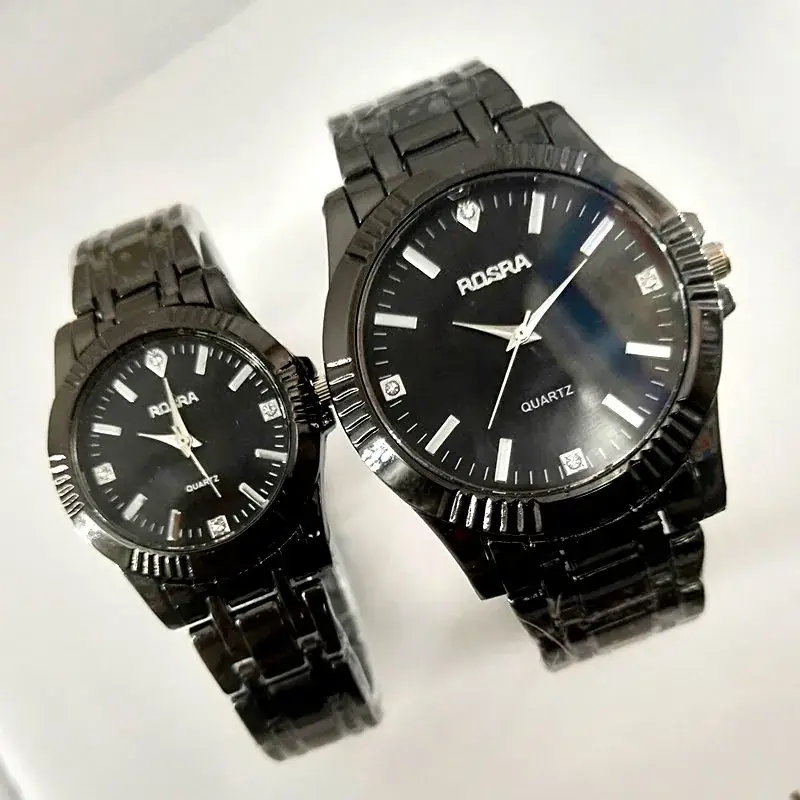Gold Quartz Couple Watches for Men Women
