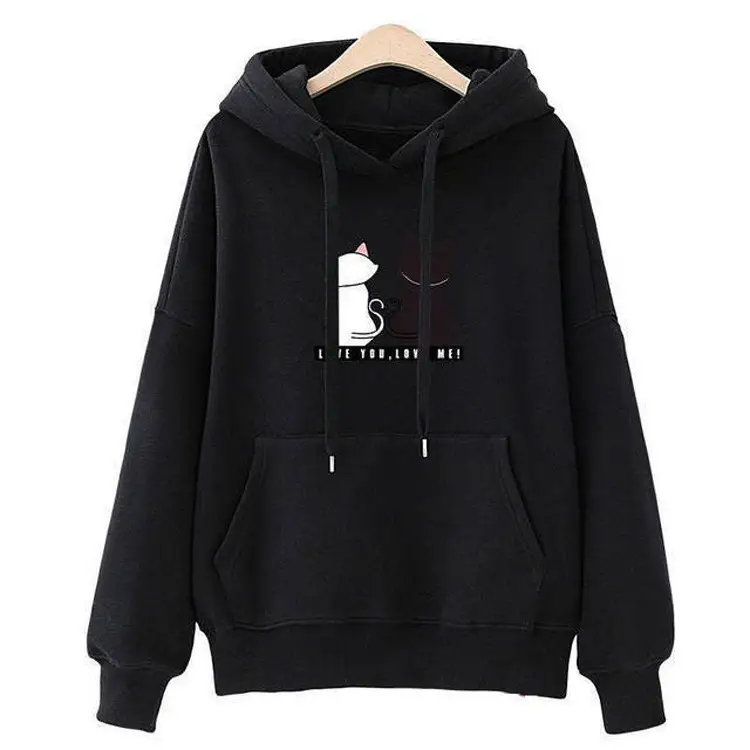 Women Hooded Sweatshirt Fleece Lined 2023 Winter Pink - Image 8