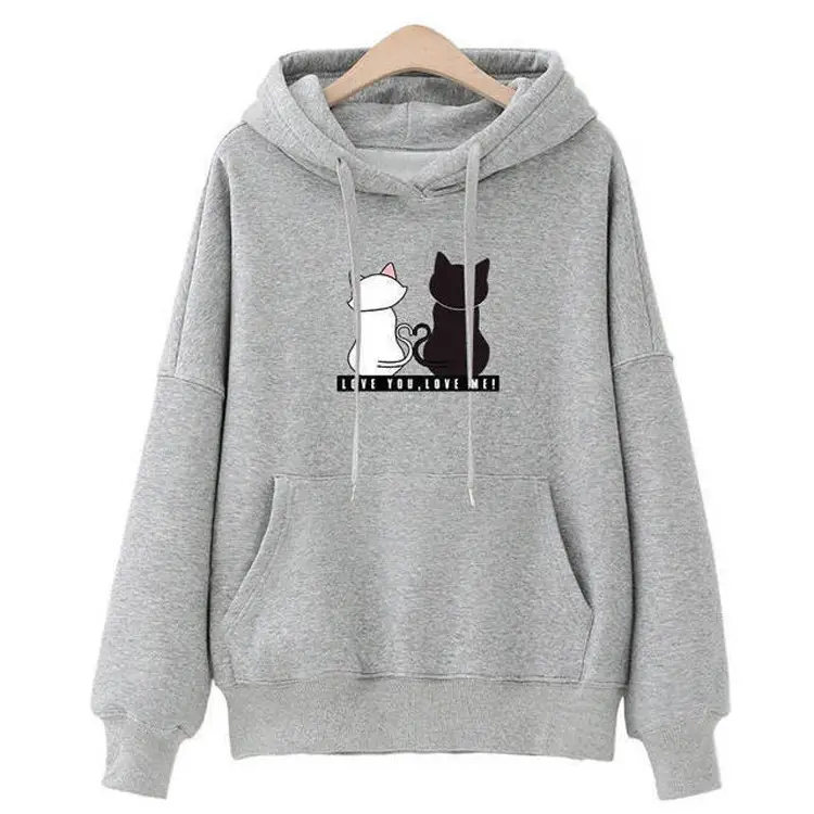 Women Hooded Sweatshirt Fleece Lined 2023 Winter Pink - Image 11
