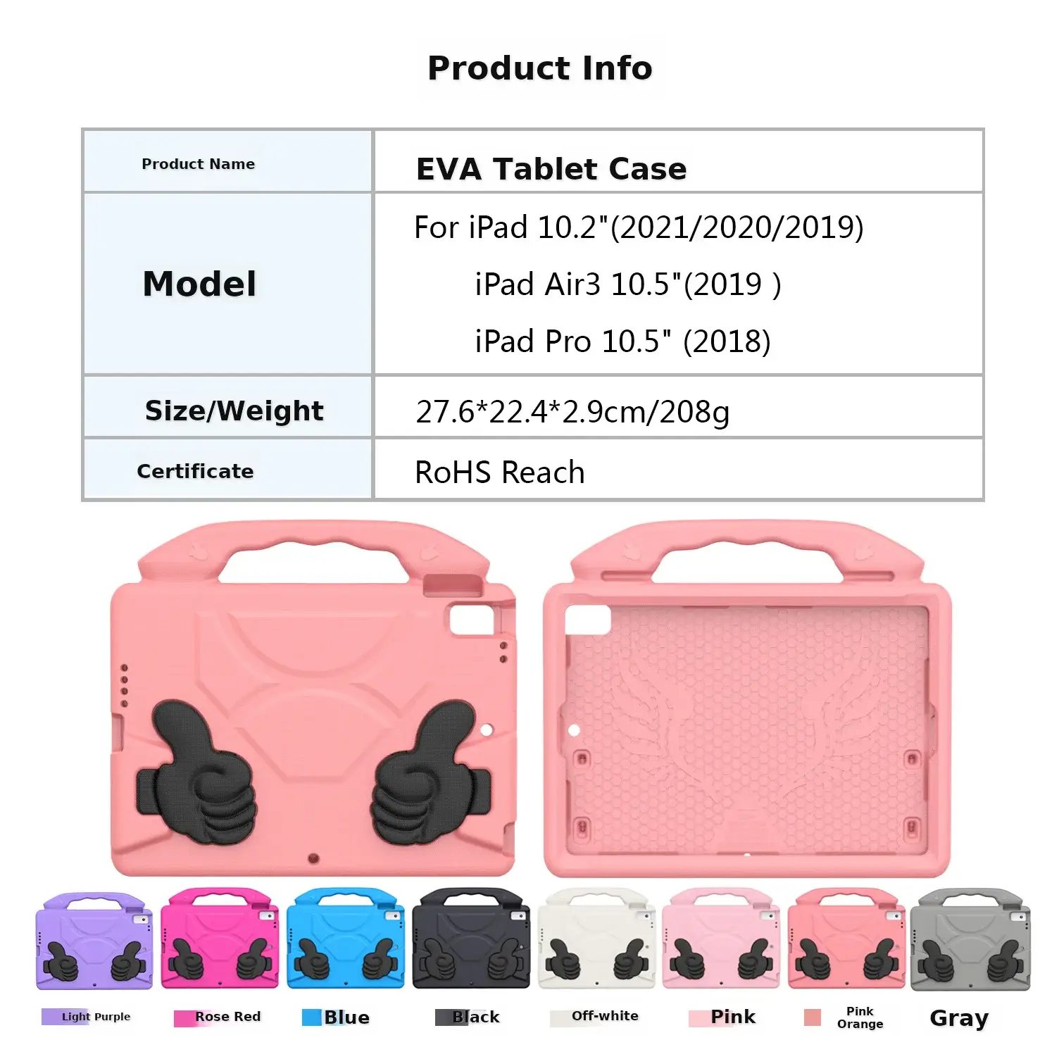 Pink iPad Tablet Case for Kids 10.2/10.5" Anti-Fall Portable — feature 2