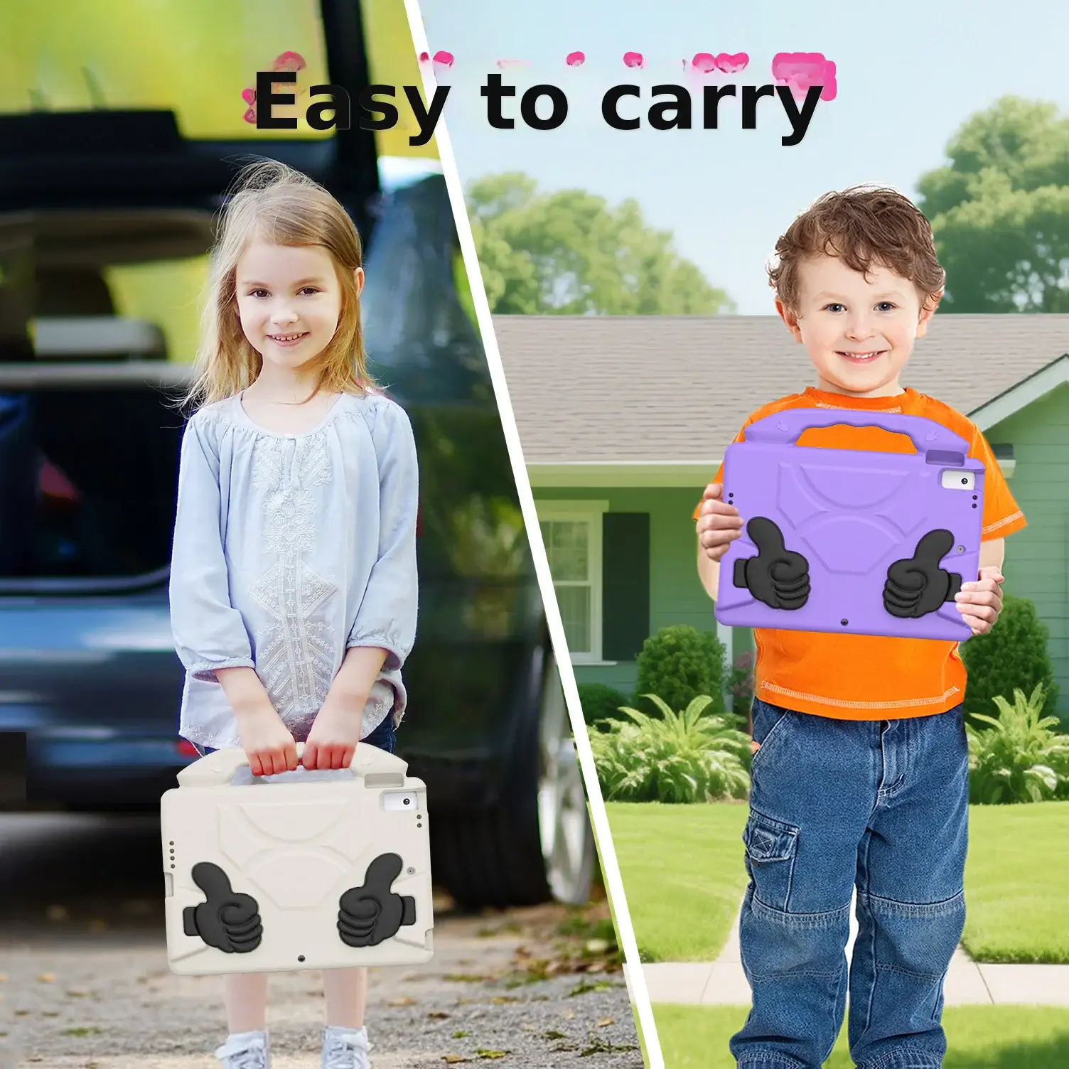 Pink iPad Tablet Case for Kids 10.2/10.5" Anti-Fall Portable — feature 8