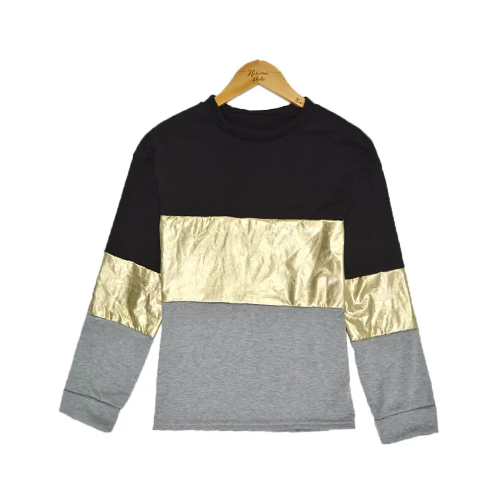 Women's Black Gold Grey Long Sleeve T-Shirt - Image 6